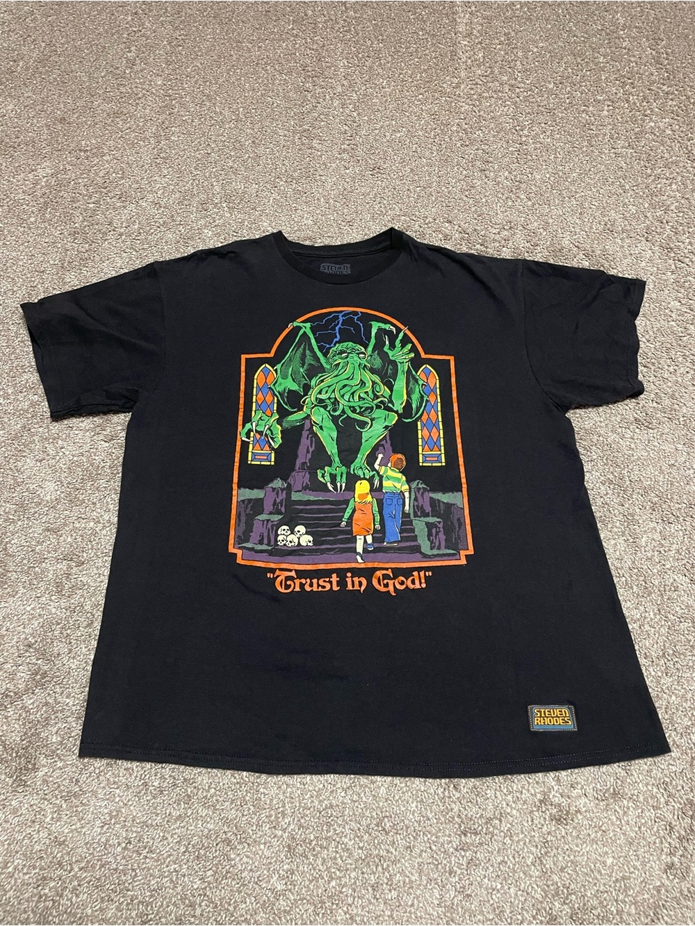 Steven Rhodes Trust in God Cthulhu T-Shirt Size XL